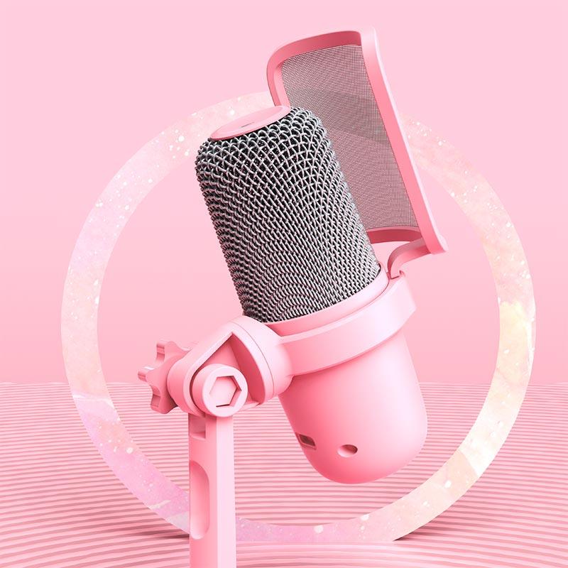 Микрофон для ПК для стриминга подкастов Onikuma USB Gaming Microphone M630 USB Pink (2592968407) - фото 5