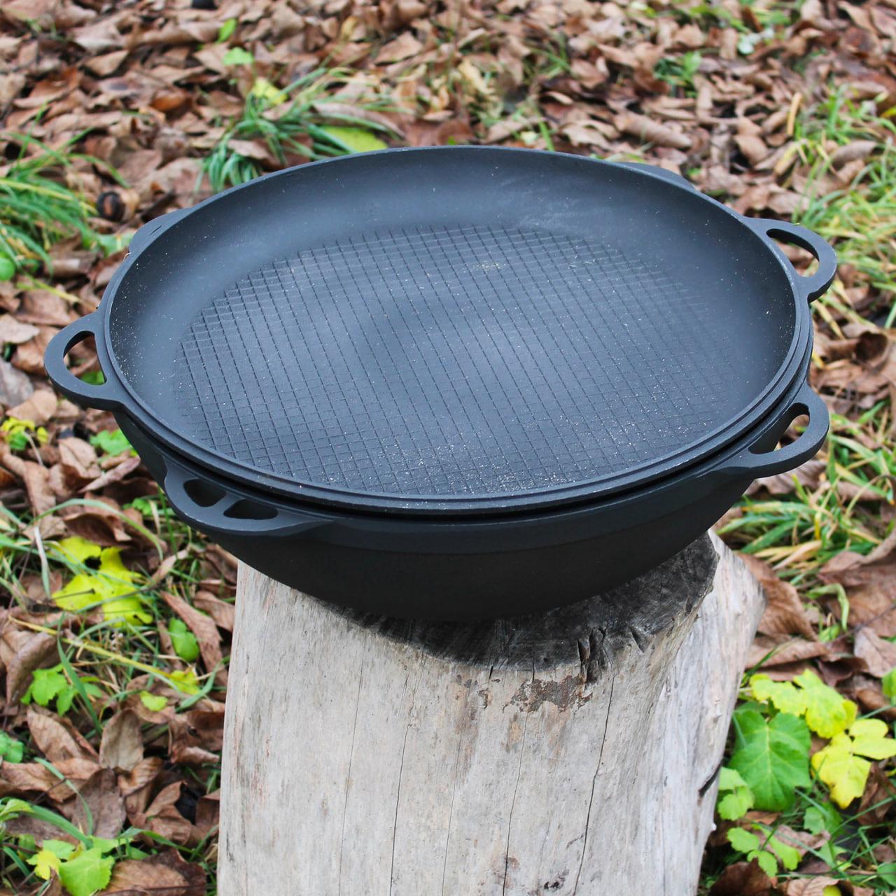 Котел чавунний азіатський з кришкою-сковородою (23190921) - фото 2