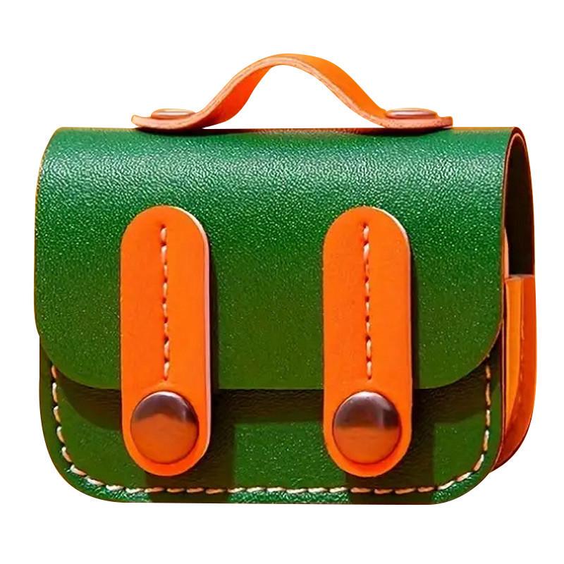 Футляр шкіряний Epik Briefcase для навушників AirPods 3 Green/Orange (00000075483_4)