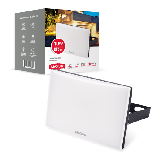 Прожектор світлодіодний Maxus FL-03 10W 5000K Black (1-MFL-03-1050-BK)