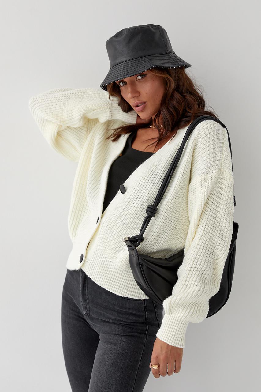 Кардиган укороченный L Молочный (9528486) - фото 7 Кардиган укороченный L Молочный (9528486) - фото 7