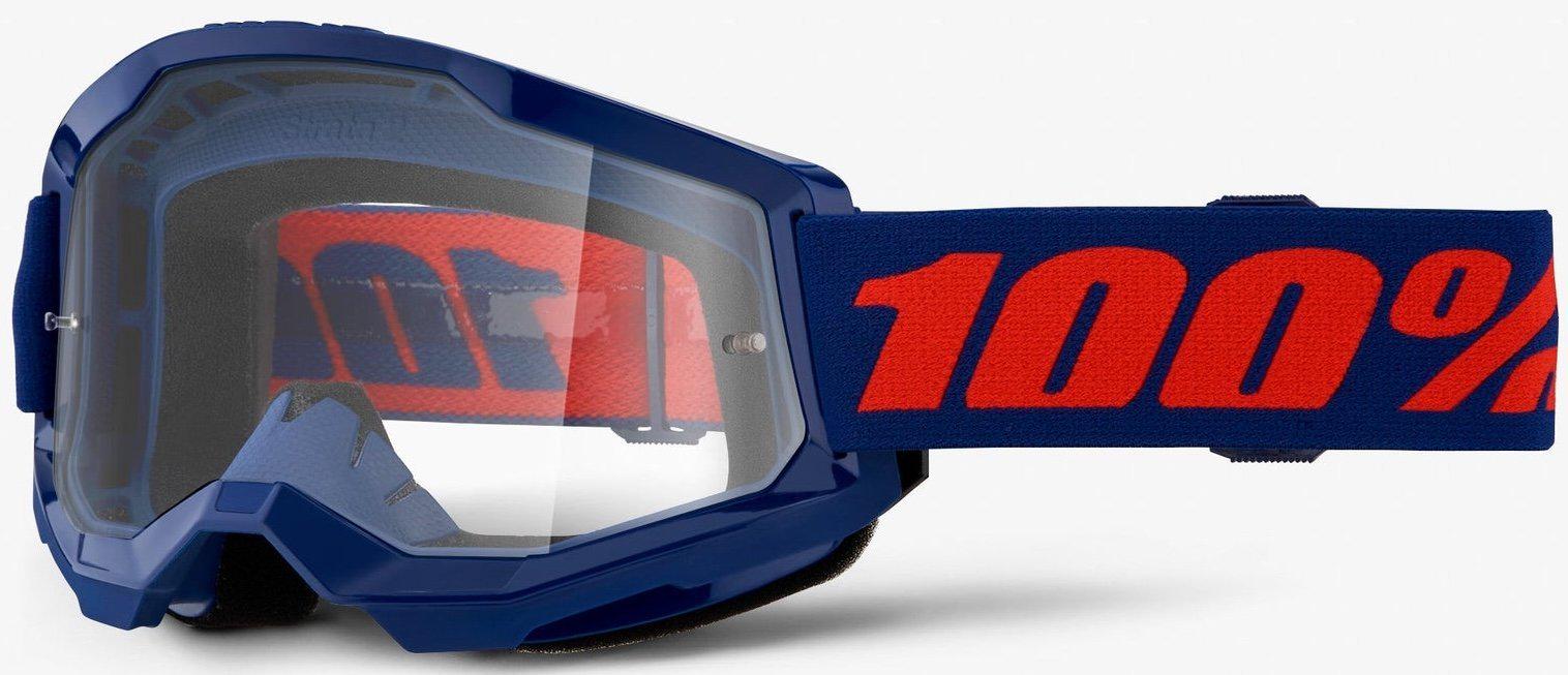 Мотоокуляри 100% STRATA 2 Goggle Navy/Clear Lens (34642)