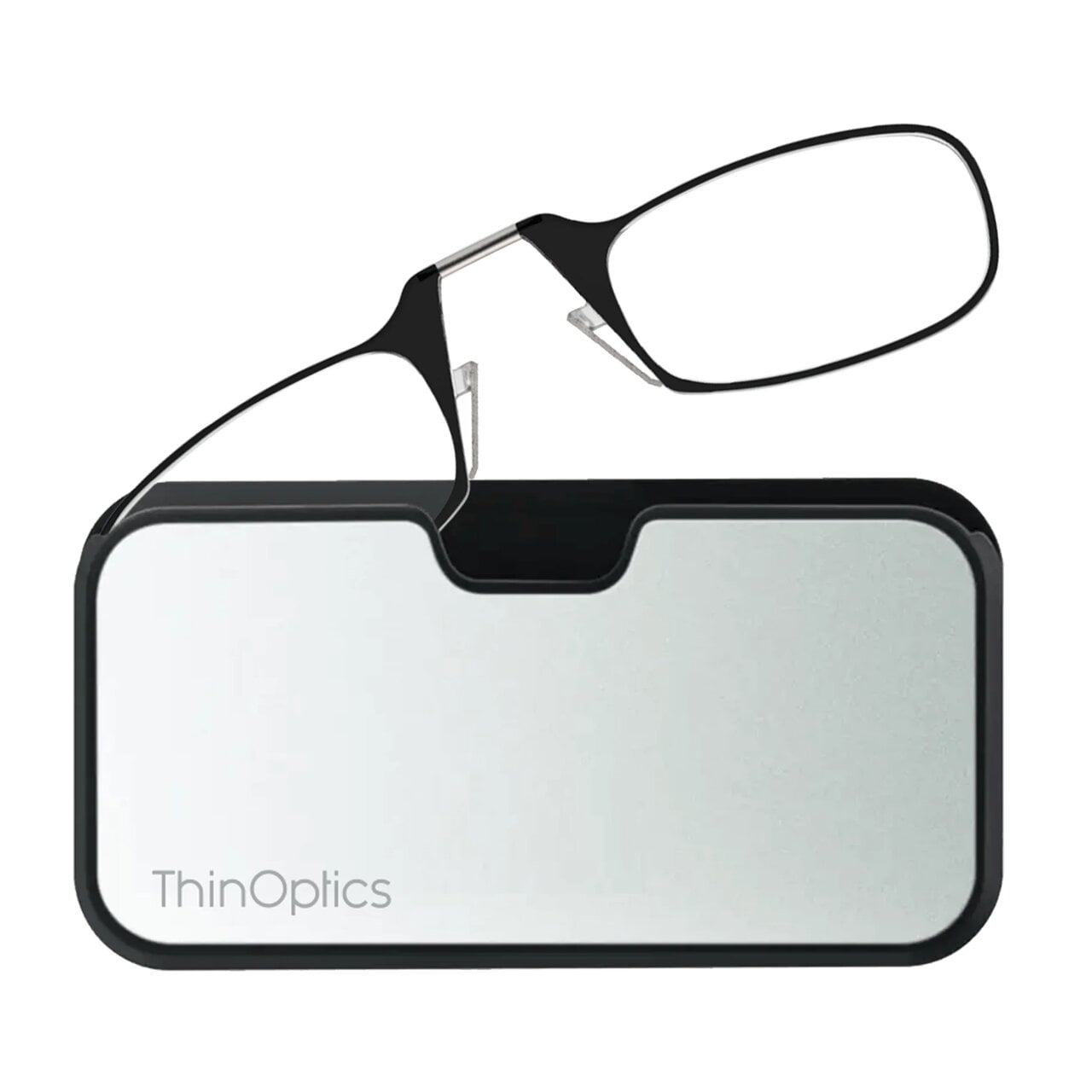 Очки для чтения Thinoptics с классическим серебряным чехлом/диоптрий +2,50 Черный (2.5BMUP)