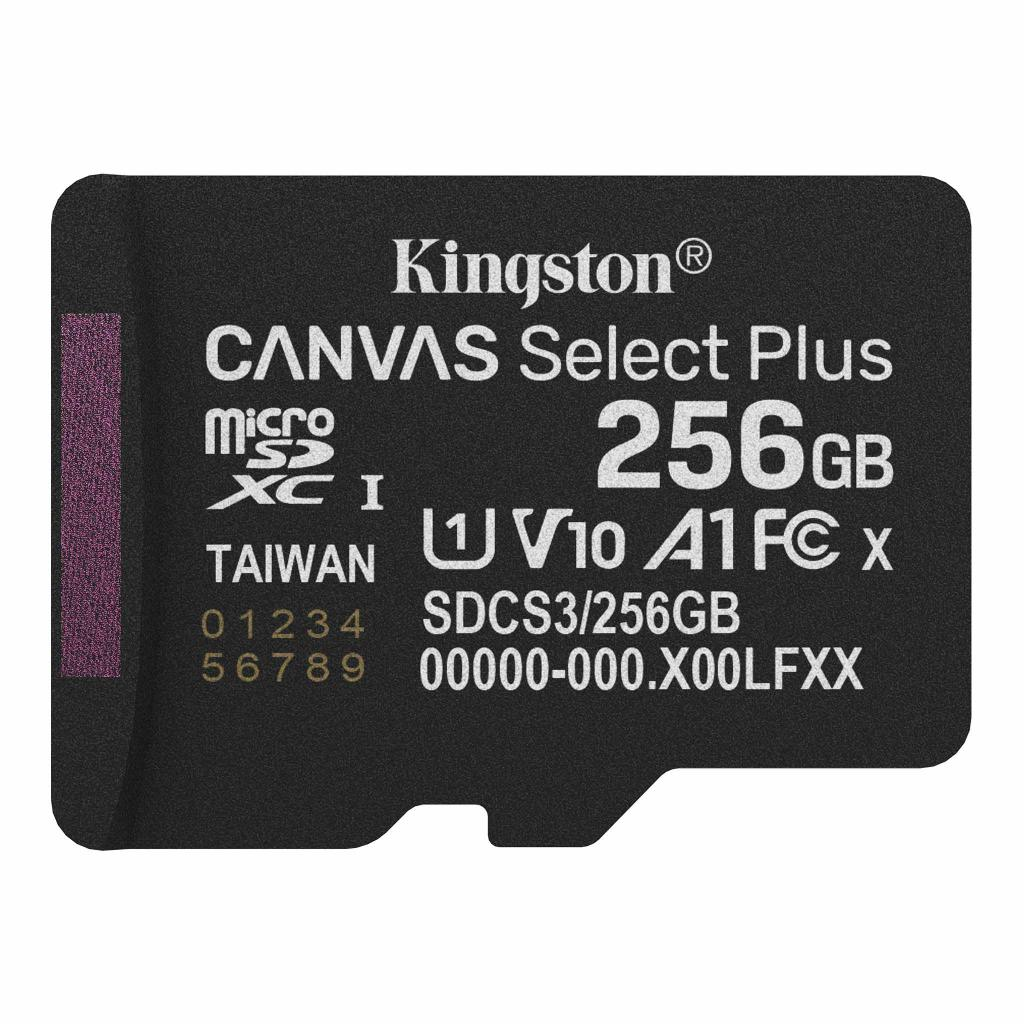 Карта памяти Kingston Canvas Select Plus microSDXC 256 Гб UHS I Class 10 V10 (SDCS3/256GBSP) - фото 1