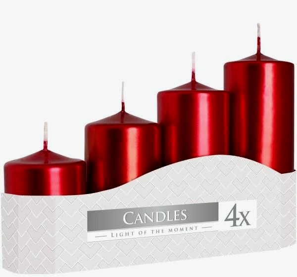 Набір свічок Циліндр 4 шт. Червоний (62-68-sw50/4-230) Набір свічок Циліндр 4 шт. Червоний (62-68-sw50/4-230)