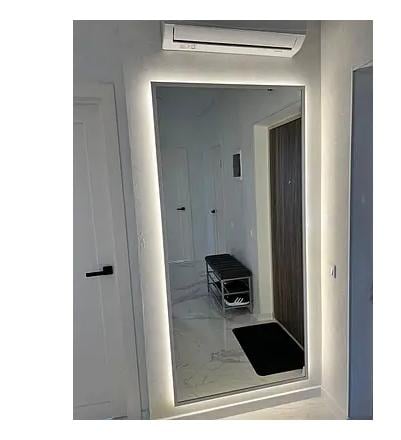 Дзеркало настінне у МДФ рамі з фоновим LED підсвічуванням 170x90 см Чорний (29068663) - фото 11