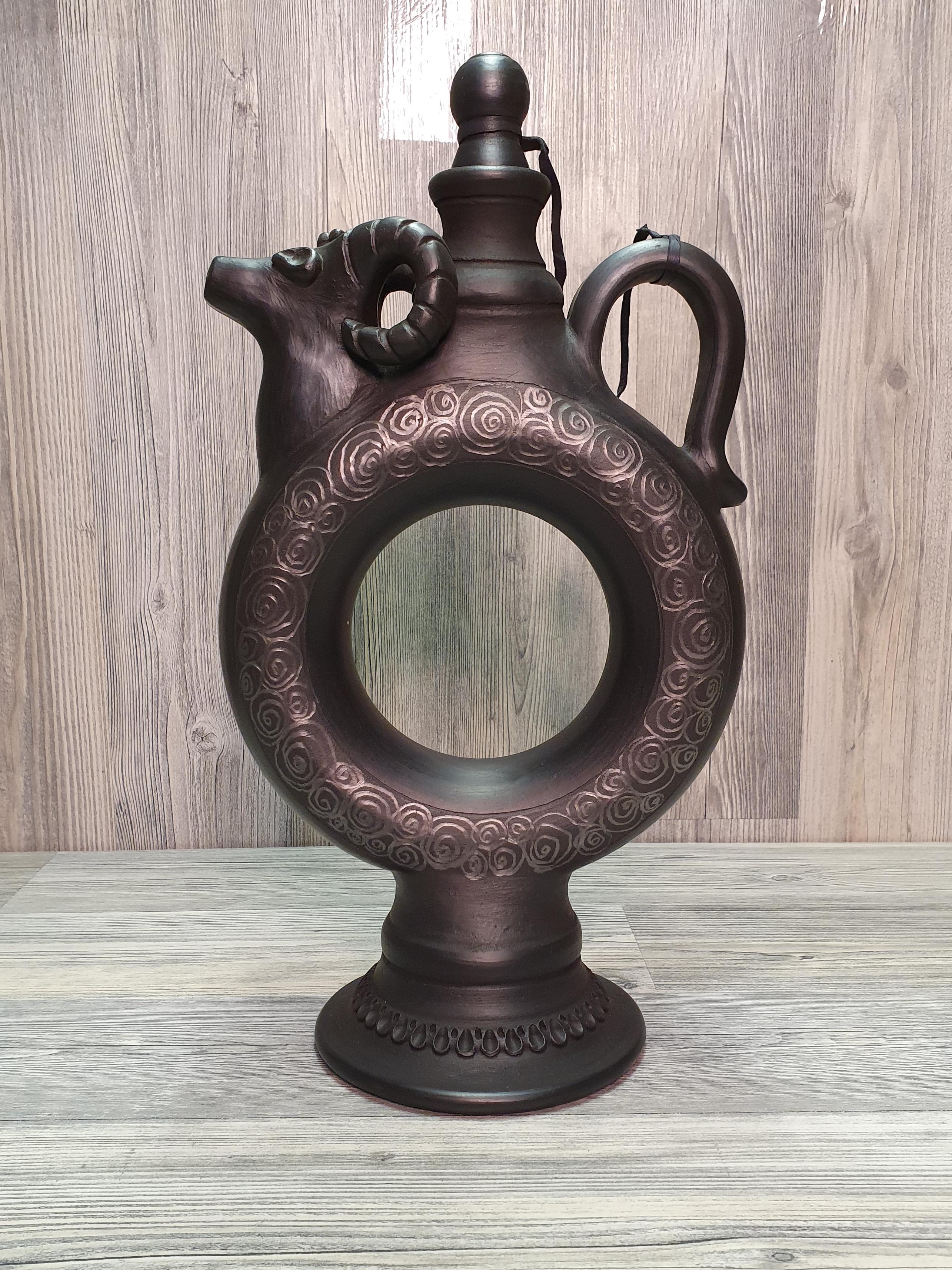 Куманец-штоф из глины ручная работа (5211) - фото 5 Куманец-штоф из глины ручная работа (5211) - фото 5