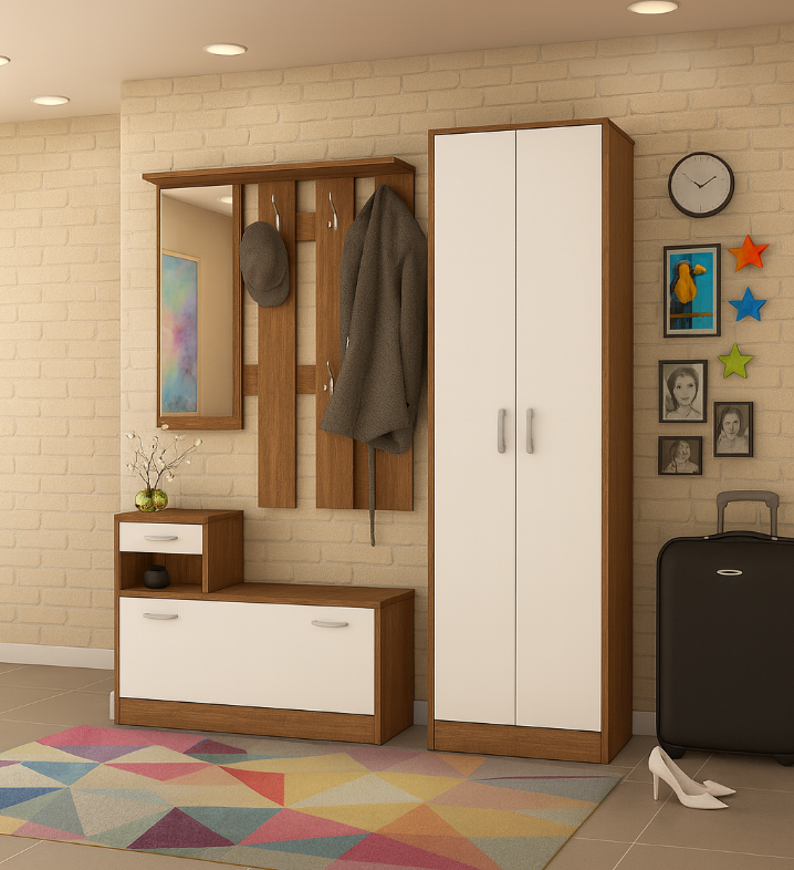 Прихожая Mebel Service Тандем 155,1х27,5х191 см Дуб Барокко/Белый (30369685)