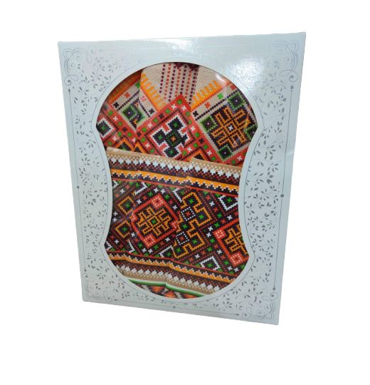 Скатерть льнян с орнаментом 150x220/35х70 см 6 шт.(П4К-Al-nabir-lyon-001-02)