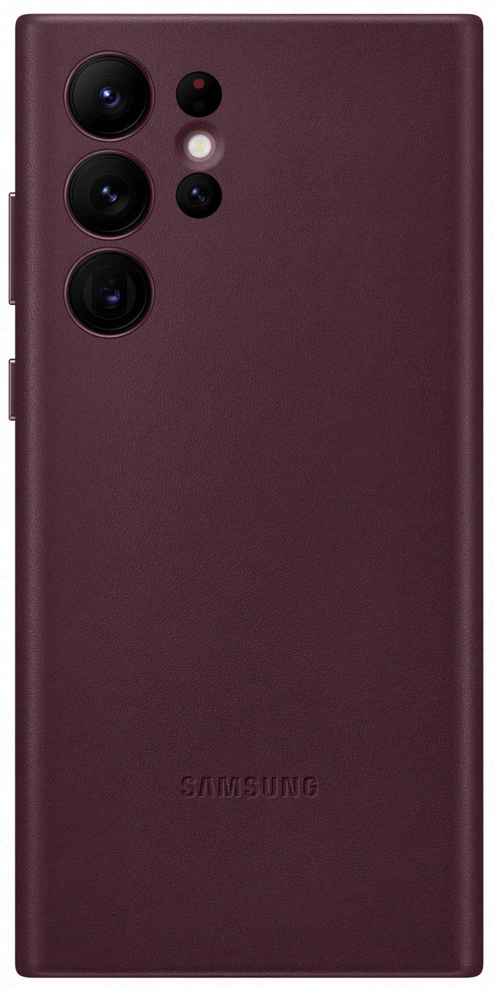 Чехол кожаный противоударный Official Leather Cover EF-VS908LEEGRU для Samsung Galaxy S22 Ultra (6.8") Burgundy