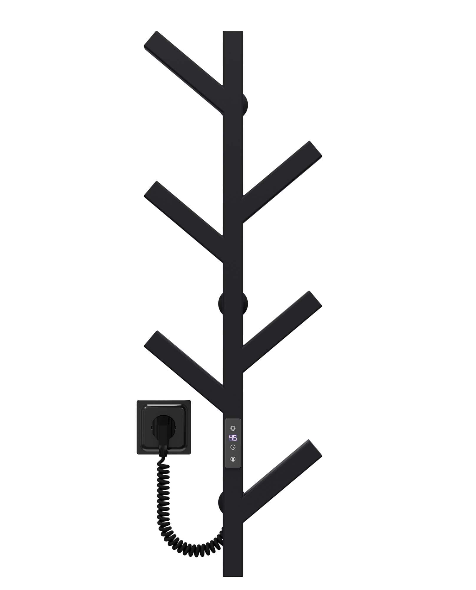 Полотенцесушитель электрический Deffi Kir П6 800 JD04 нержавеющая сталь мм Черный (A.KR.80.6.E.B.U.2)