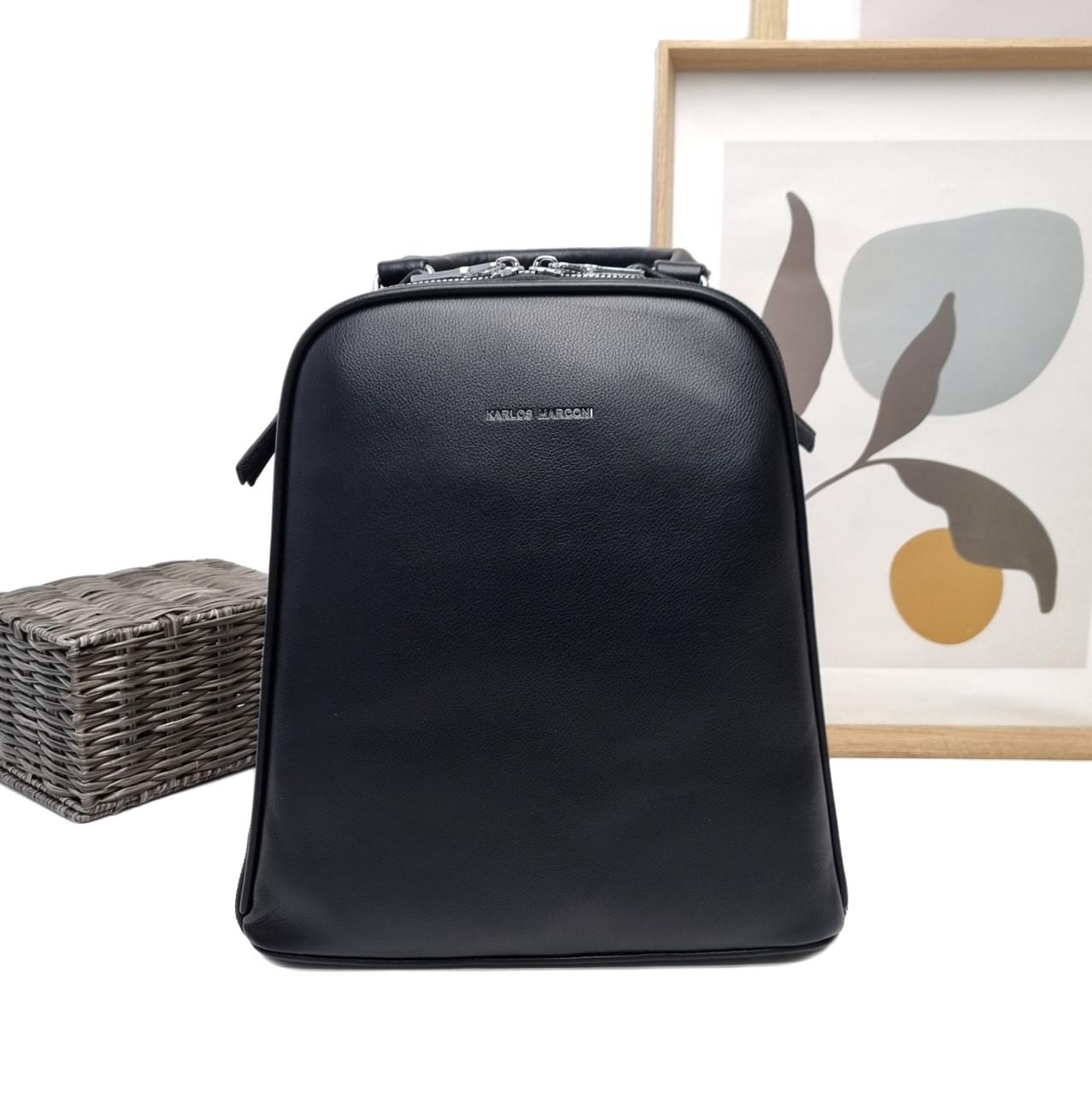 Рюкзак жіночий Smile модний штучна шкіра Чорний (HS304 black)