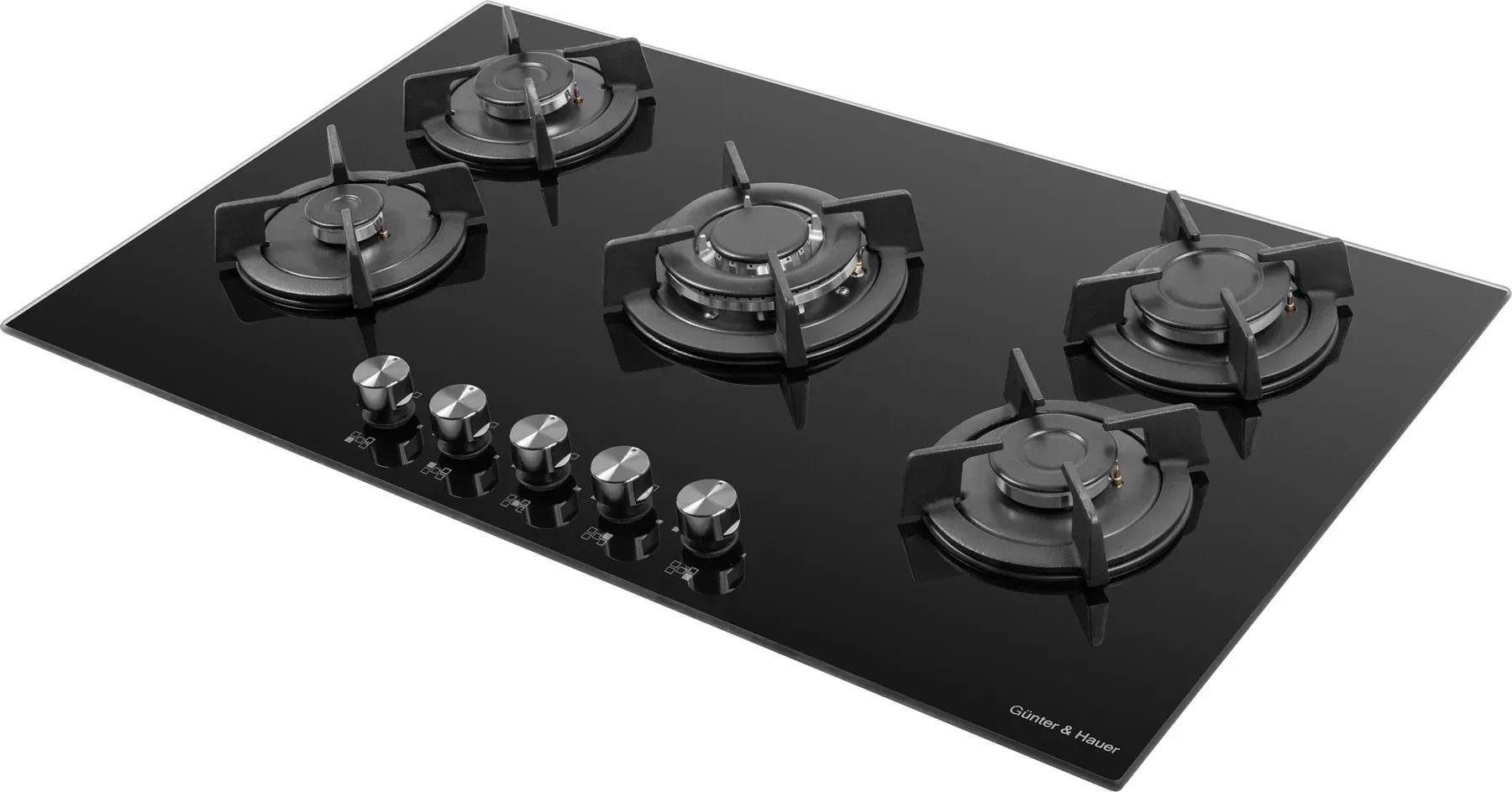 Варочная поверхность газовая стеклянная Gunter&Hauer GL 9 B