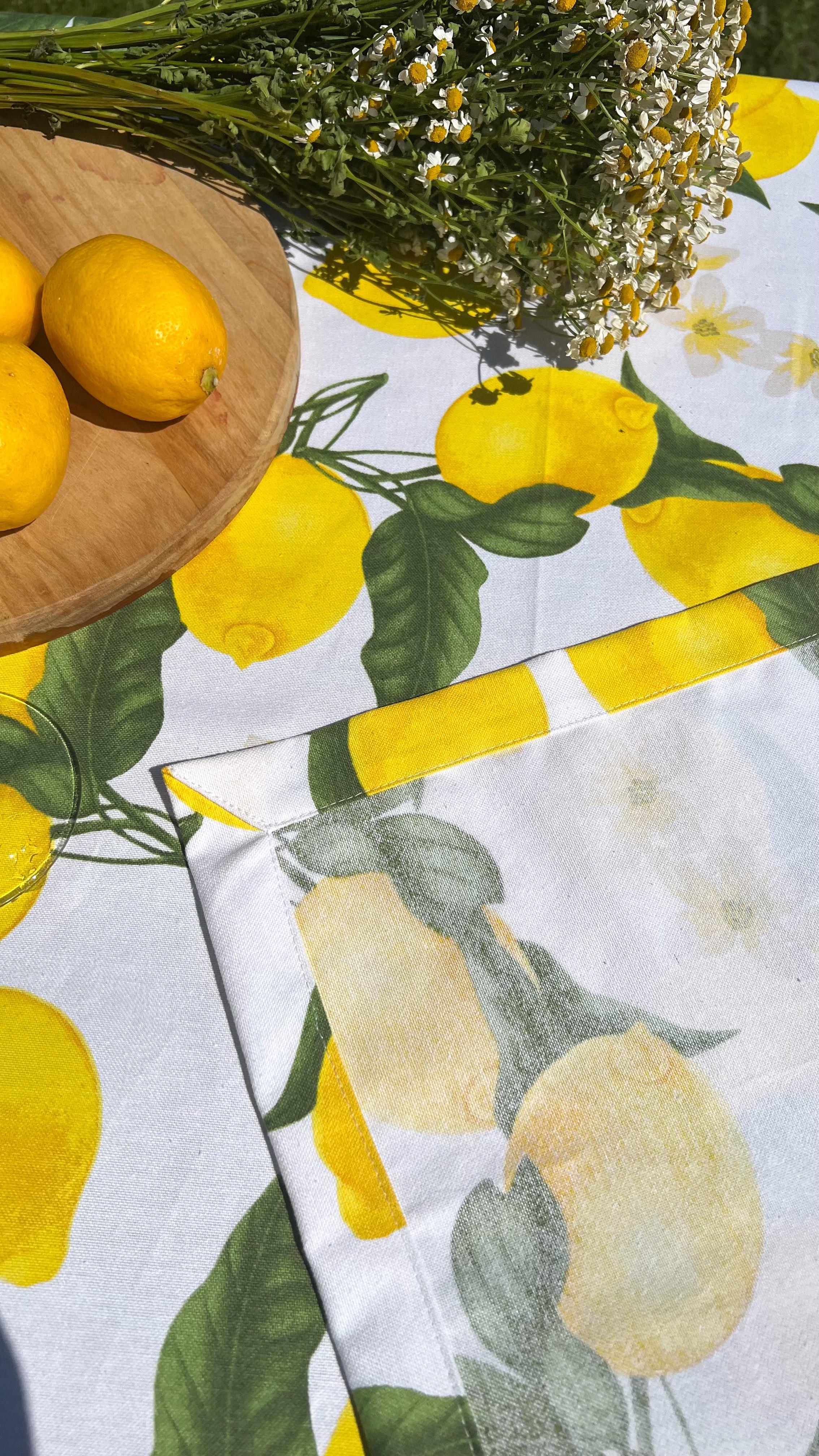 Скатерть водоотталкивающая Лимоны 130x100 см (838-5)