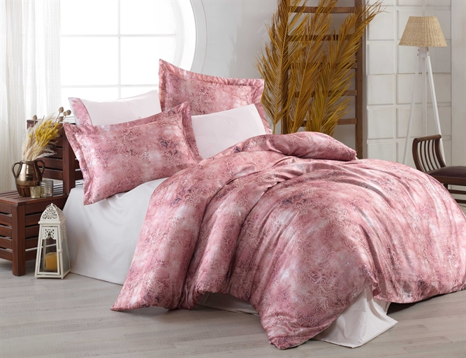 Комплект постельного белья Hobby Crash Sateen Electra 200х220 см/50х70 см 2 шт./70х70 см 2 шт. Пудровый