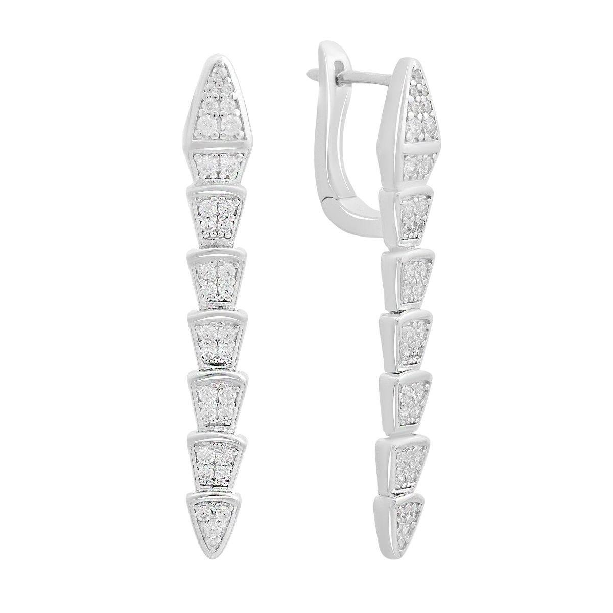 Сережки срібні з фіанітами Сережки срібні з фіанітами