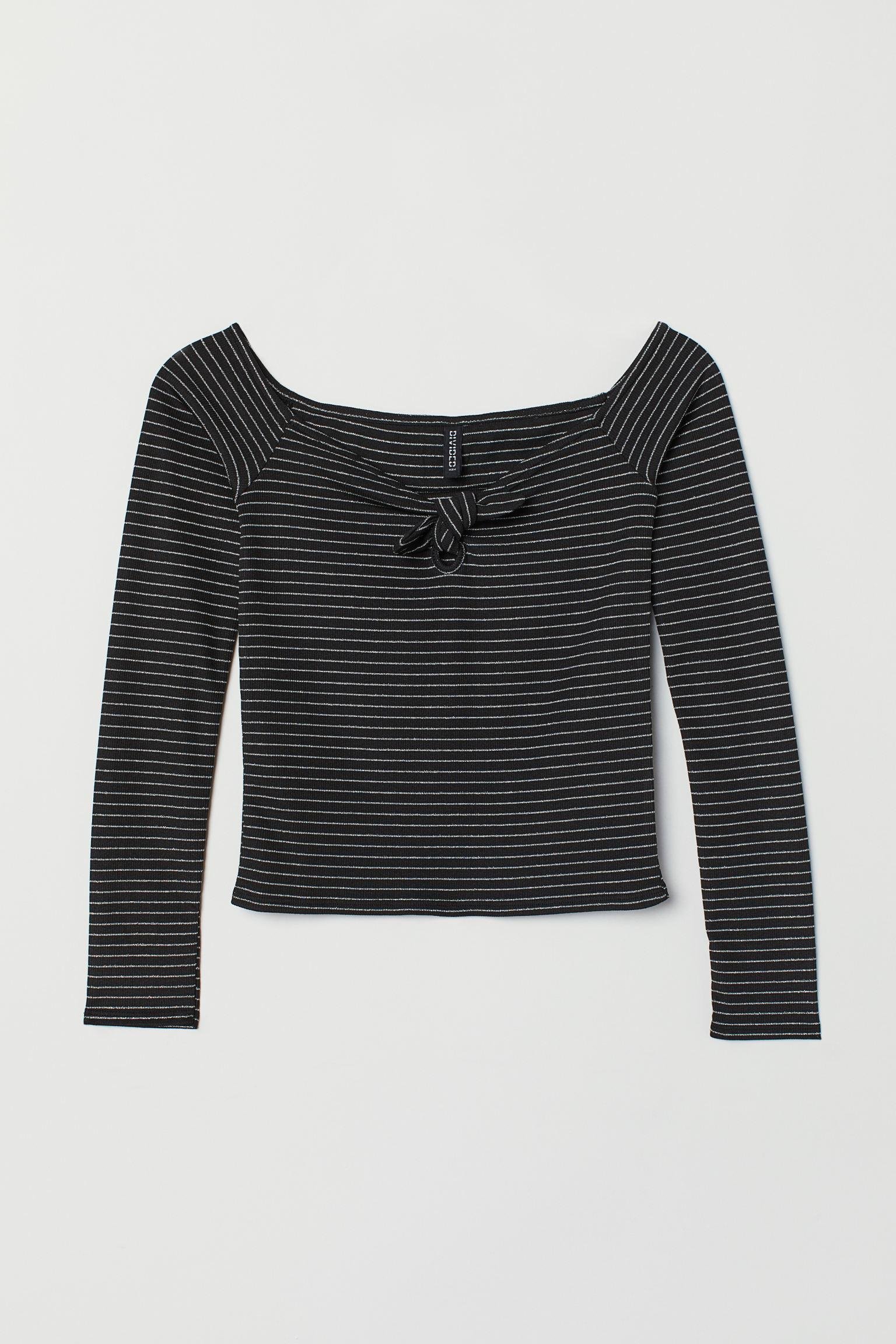 Топ с длинным рукавом S Черный (6815618log)