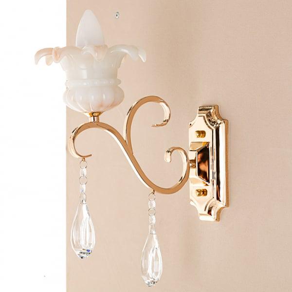 Бра Flora у формі квітки з декоративним камінням Золотий (OU068/1W)