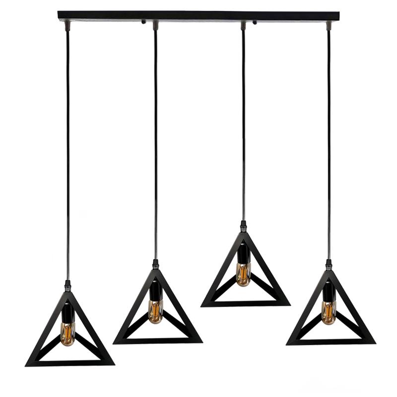 Люстра підвісна Light House NM-14874-B/4 BK планка на 4 лампи Чорний