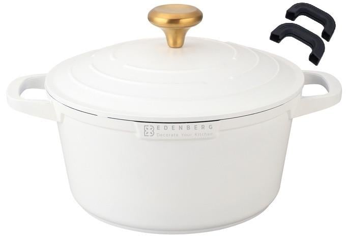 Кастрюля Edenberg с мраморным покрытием и алюминиевой крышкой 20х10 см 2,5 л Белый (EB-12091) Кастрюля Edenberg с мраморным покрытием и алюминиевой крышкой 20х10 см 2,5 л Белый (EB-12091)