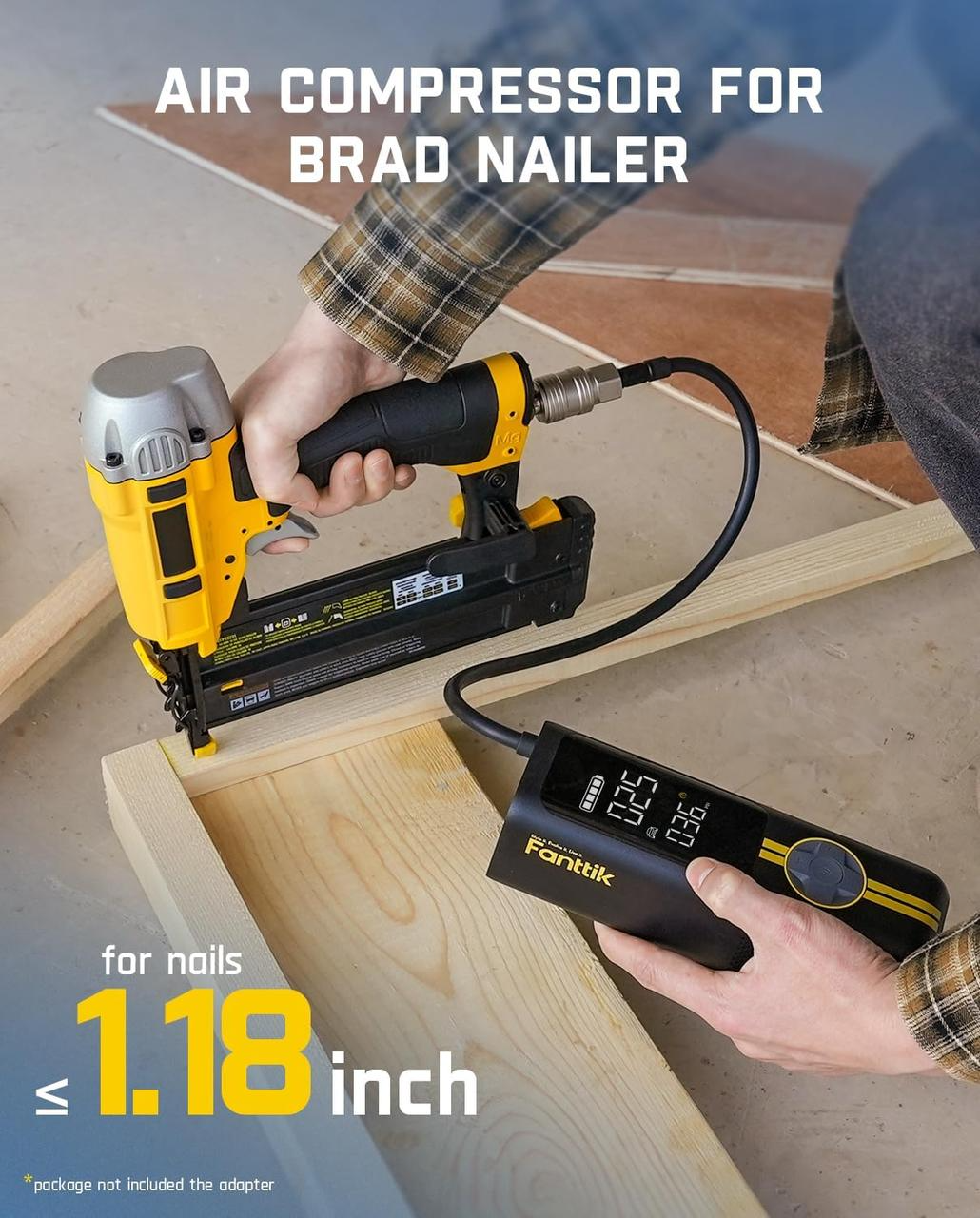 Портативний компресор для накачування шин Fanttik X8 APEX з комплектацією Deluxe Yellow (000914) - фото 5 Портативний компресор для накачування шин Fanttik X8 APEX з комплектацією Deluxe Yellow (000914) - фото 5