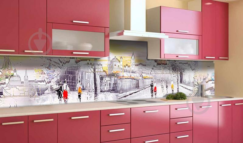 Наклейка виниловая кухонный фартук Zatarga "Акварельный Город" 650х2500 мм