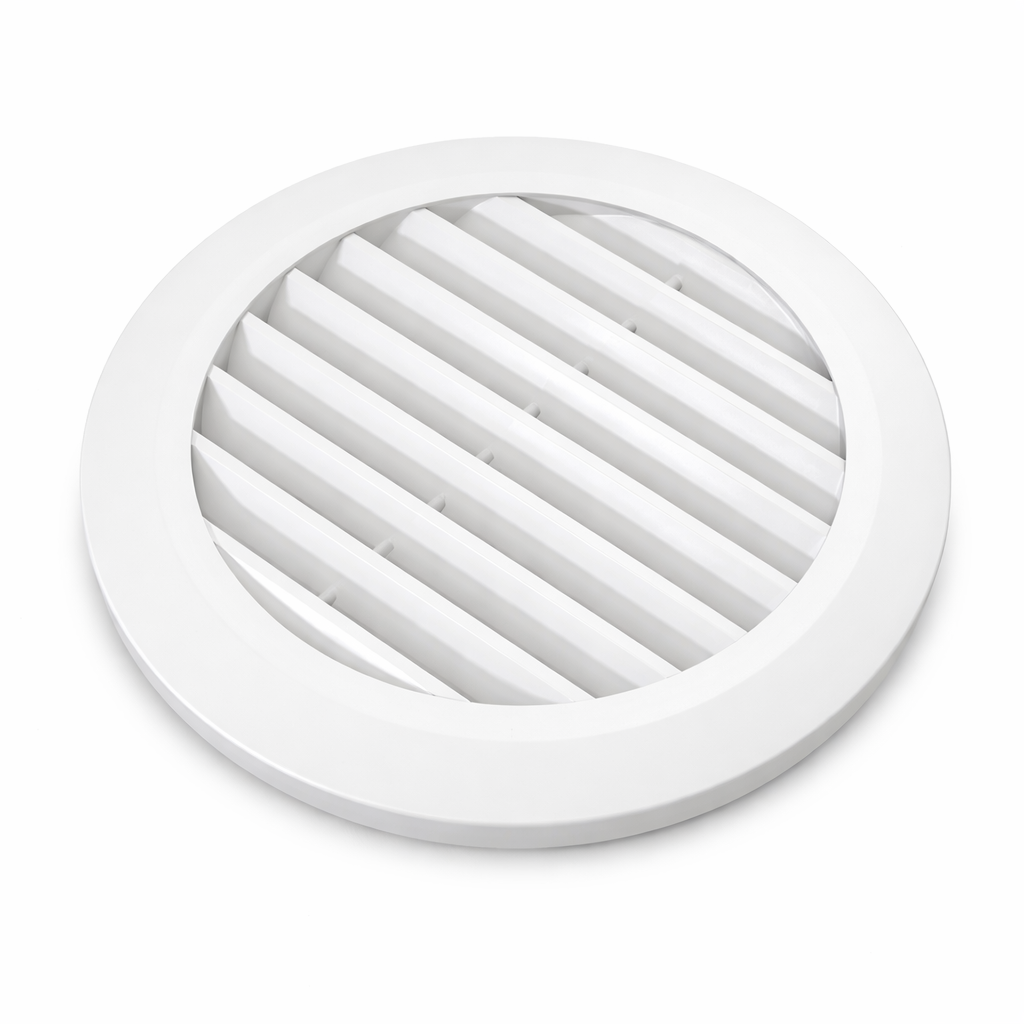 Вентиляційна решітка кругла Домовент з антимоскітною сіткою 125 мм Біла (VG-D125-W-K)