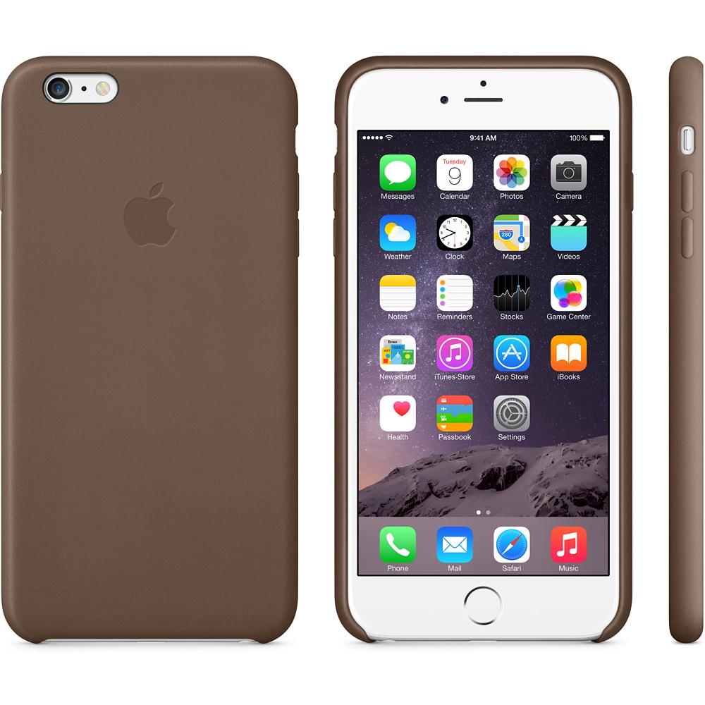 Чехол-накладка Apple Leather Case for iPhone 6 Plus/6s Plus, Olive Brown (MGQR2) Оригинал