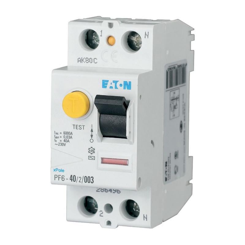 Устройство защитного отключения Eaton PF6 2P 40А 30мА тип AC (286496)