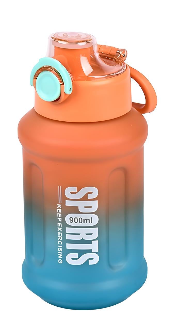 Пляшка-поїлка Sport 900 мл пластикова для води та спорту Orange/Blue (31092)