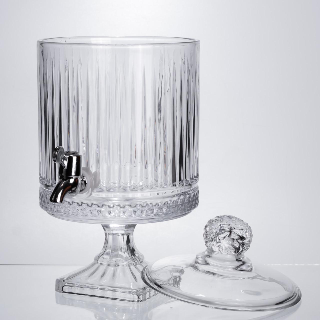 Лимонадниця з краном на підставці скляна 4,5 л Прозорий (HP-19-3045-4) - фото 3