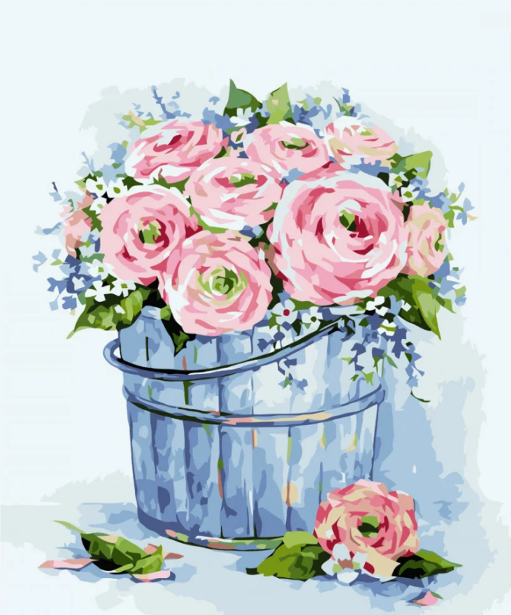 Картина по номерам Strateg Букет изящных роз 40x50 см (VA-3690)