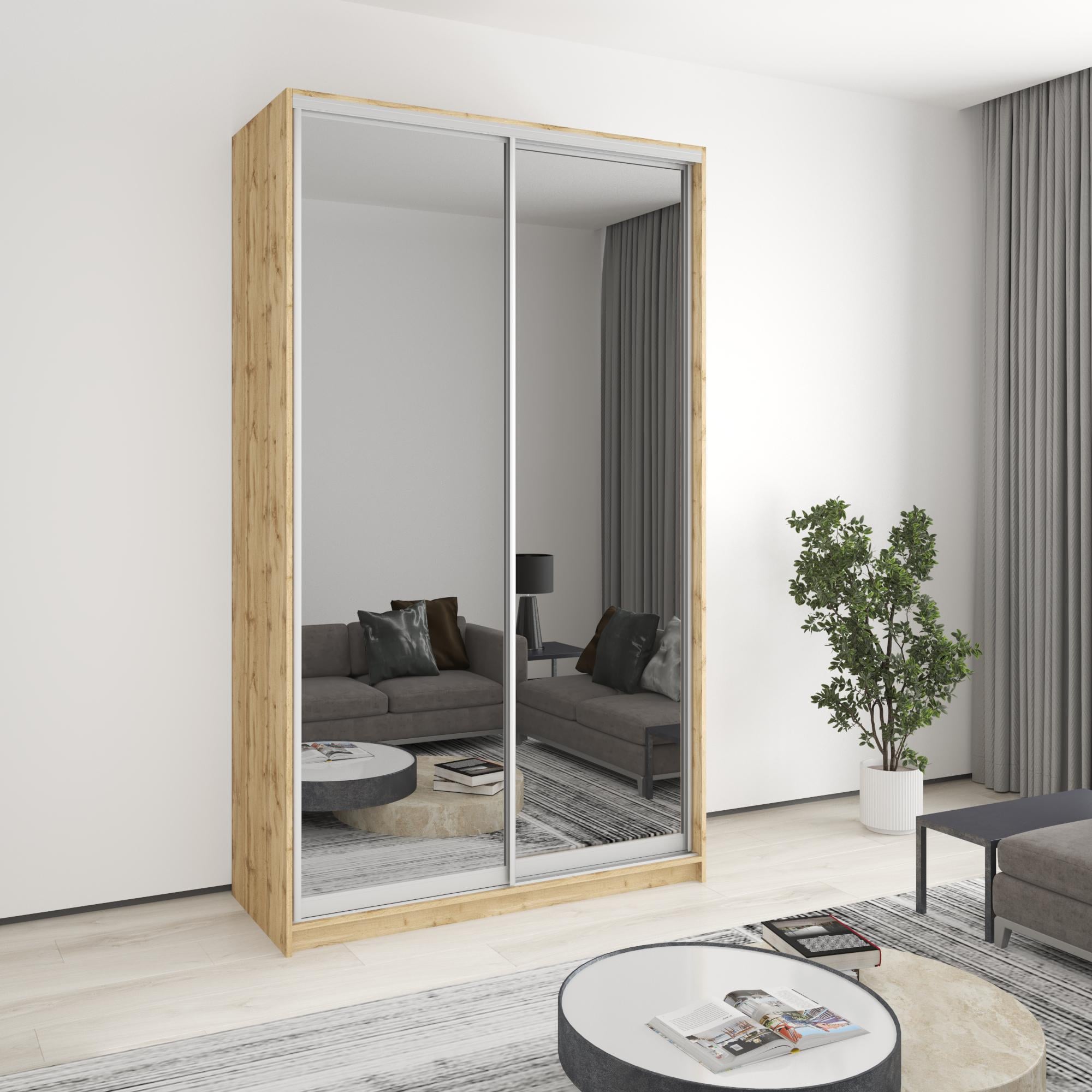 Шкаф-купе двухдверный MebelStar стандарт AL 2 зеркала 140x60x240 см Дуб тахо (MBS-3910) Шкаф-купе двухдверный MebelStar стандарт AL 2 зеркала 140x60x240 см Дуб тахо (MBS-3910)