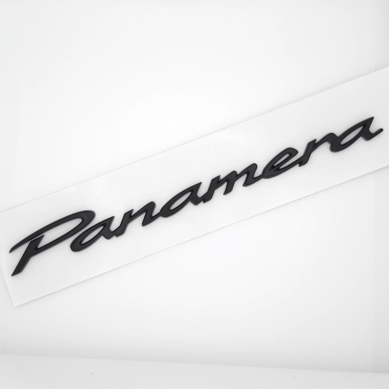 Эмблема надпись Panamera Porsche 22,9х2,3 см ABS Черный матовый (3085335396)