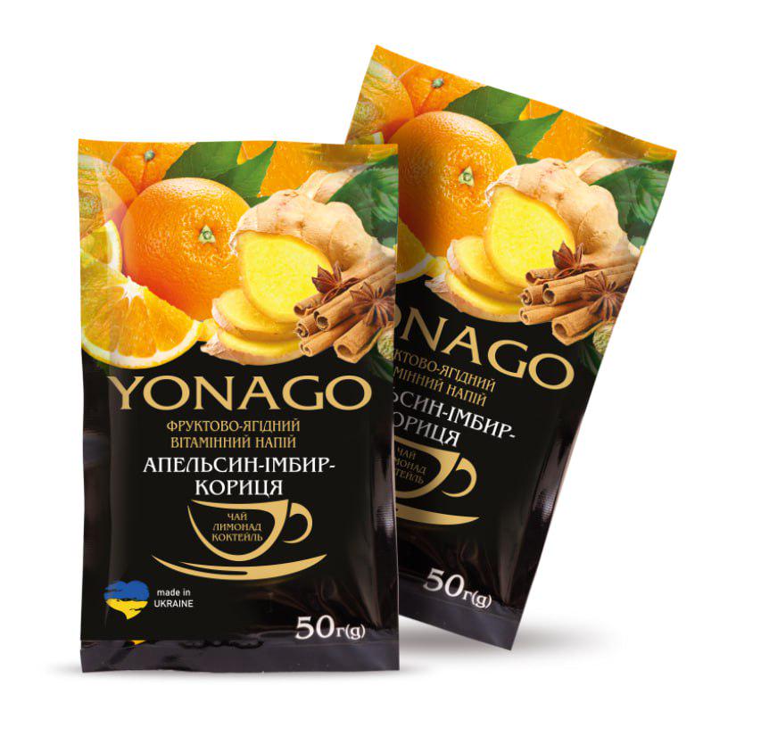 Чай Yonago концентрат напою Апельсин/Імбир/Кориця 50 г 10 шт. (30070054)