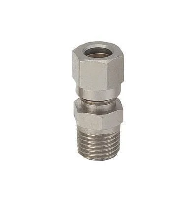 Соединение латунное прямое наружная конусная резьба R 1/8" M под врезку кольца на пневматическую трубку с наружным Ø 6 мм (PF40110602) Соединение латунное прямое наружная конусная резьба R 1/8" M под врезку кольца на пневматическую трубку с наружным Ø 6 мм (PF40110602)