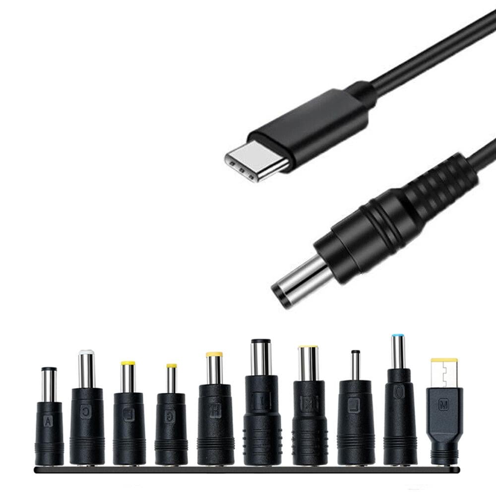 Кабель для заряджання ноутбука від повербанка з набором перехідників USB-C DC 65W (PDDC-65w-kit-2) - фото 1