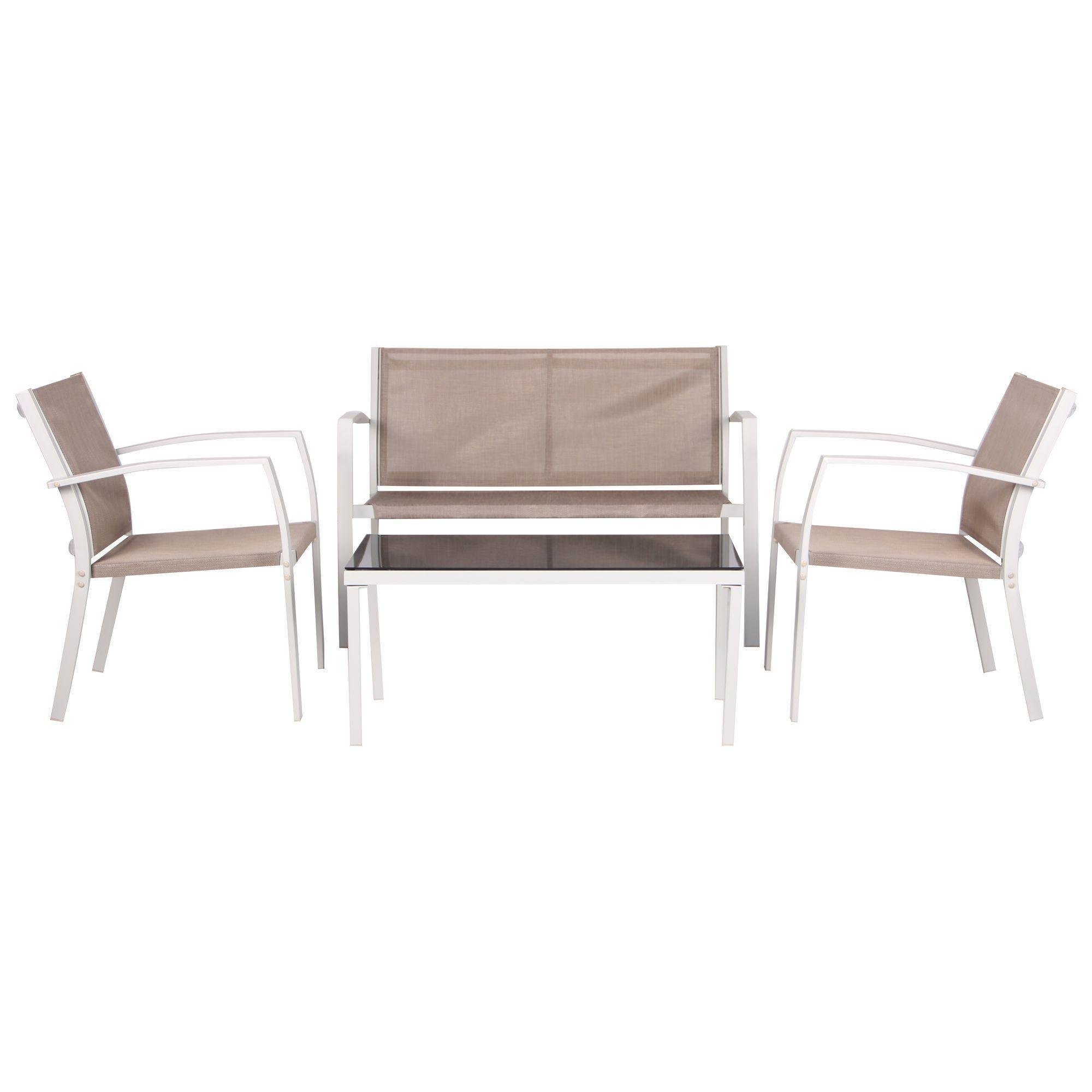 Комплект мебель для сада AMF Camaron Дымчатый белый/Бежевый