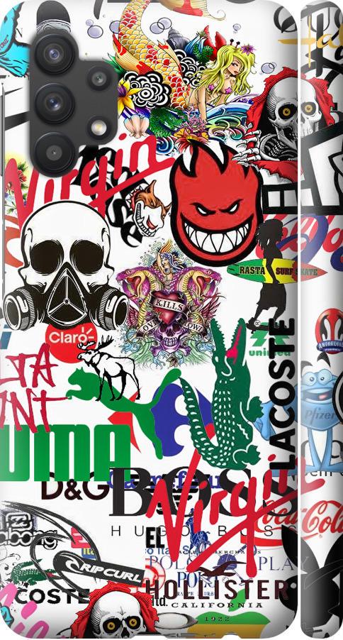 Чехол на Samsung Galaxy A32 A325F Many different logos (4022m-2204-42517)
