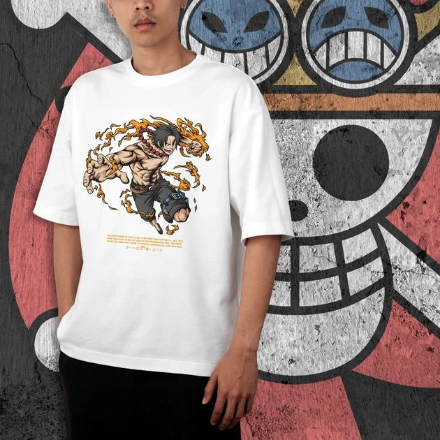 Футболка чоловіча з принтом Ван Піс Portgas D Ace 3 р. 48 (Anime0225)