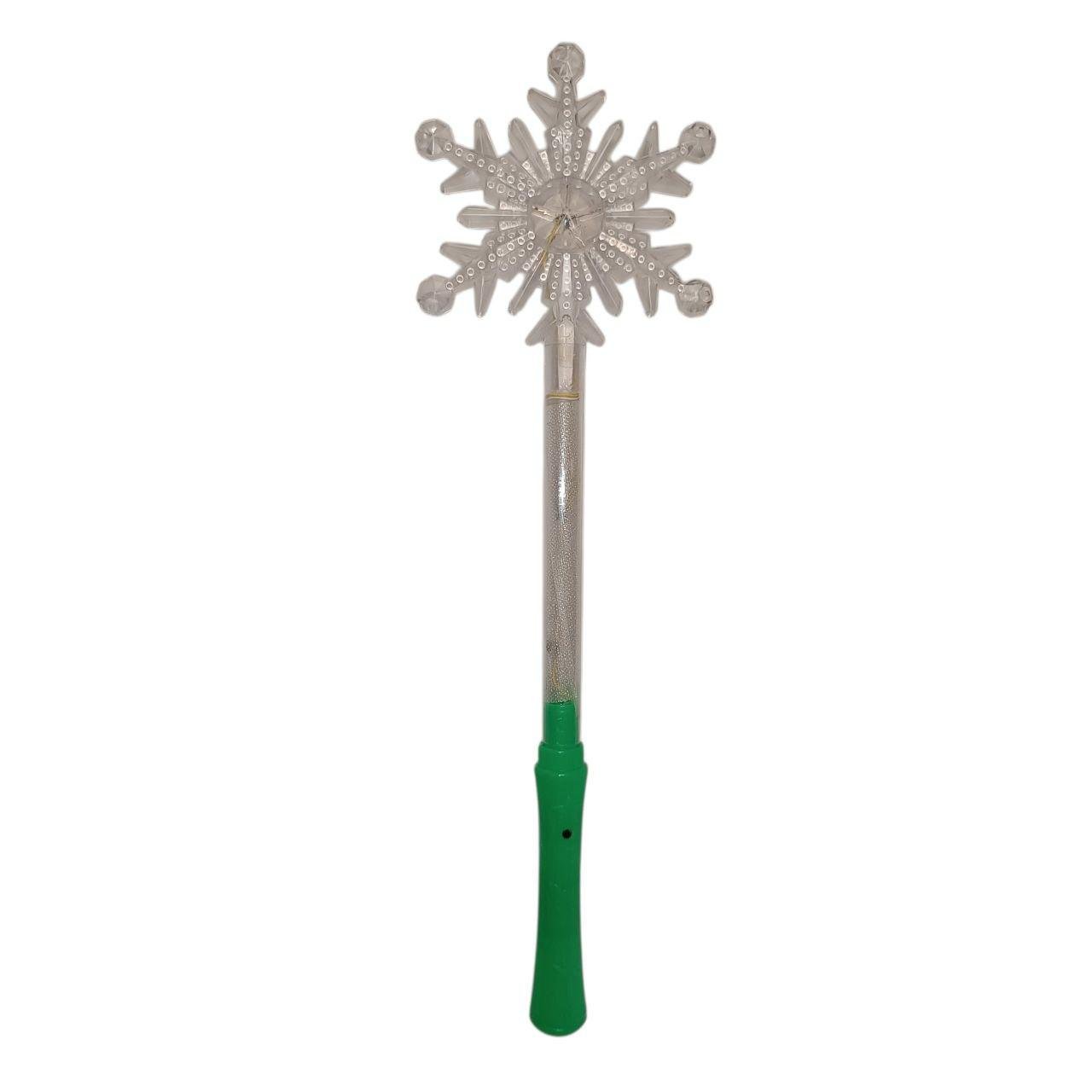 Чарівна паличка Сніжинка світиться Зелений (2816678871)