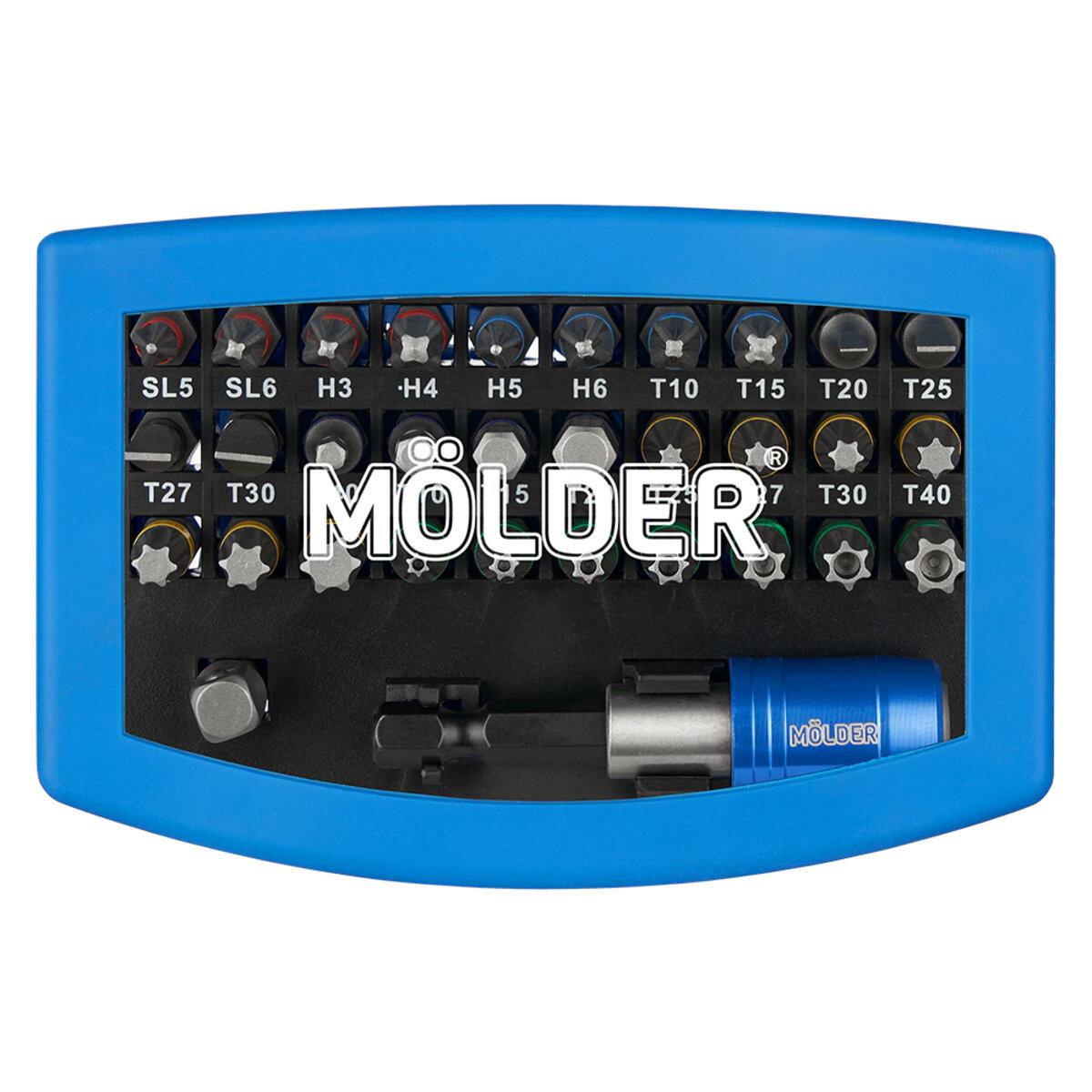 Набор бит Molder с магнитом держателем 25 мм 32 шт. Разноцветный Набор бит Molder с магнитом держателем 25 мм 32 шт. Разноцветный