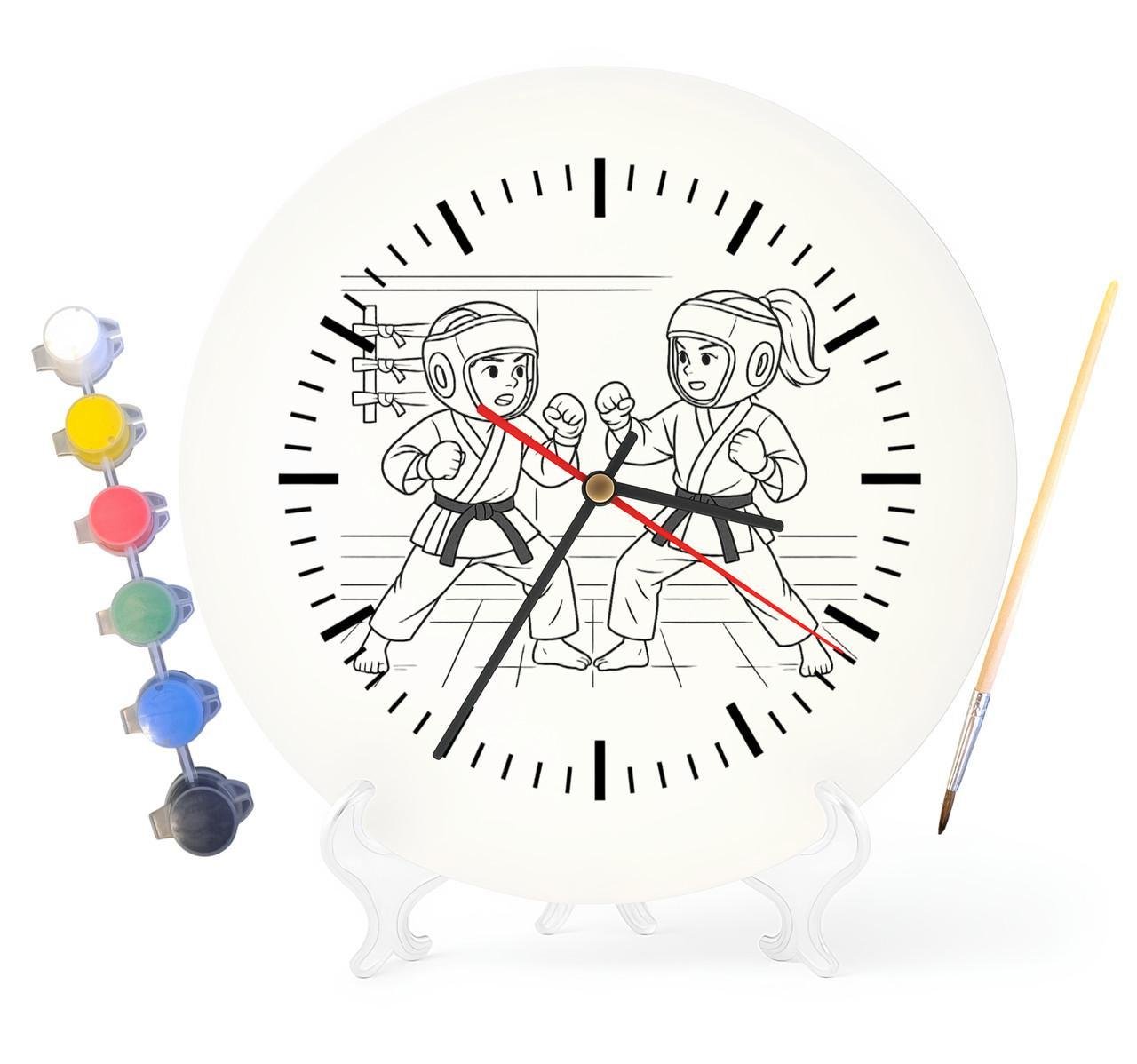 Детский набор для творчества часы-раскраска Карате 30 см (Г0033)