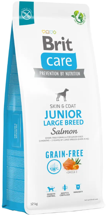 Корм беззерновий для цуценят великих порід Brit Care Dog Grain-free Junior Large Breed з лососем 12 кг - фото 1