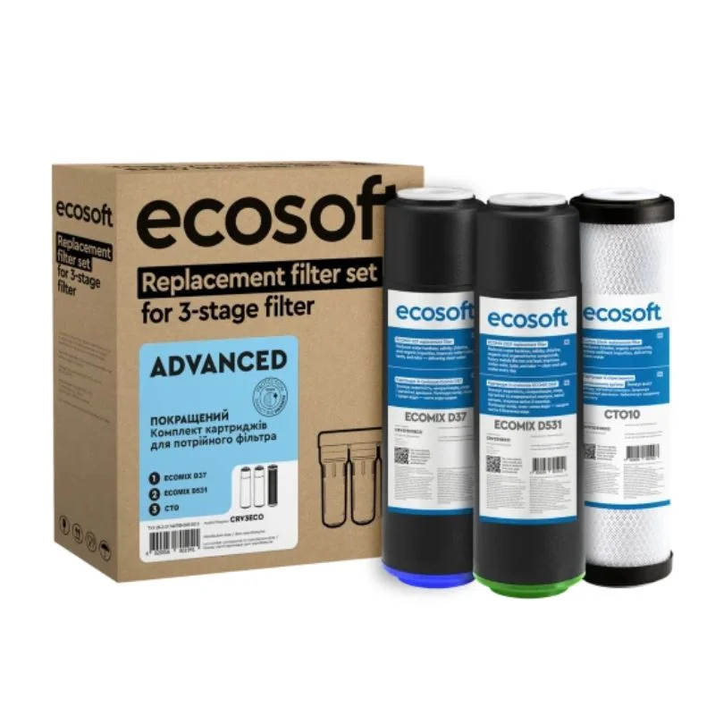 Комплект картриджей Ecosoft улучшенный для тройного фильтра (CRV3ECO) Комплект картриджей Ecosoft улучшенный для тройного фильтра (CRV3ECO)