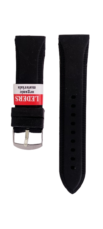 Ремешок для часов силиконовый 24х185 мм Черный (2467С)