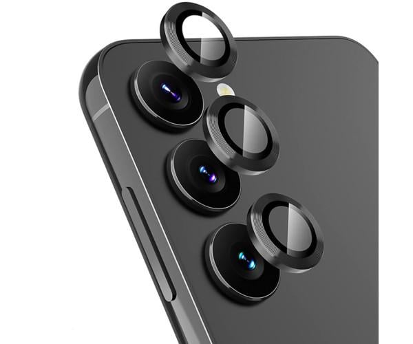 Защитное стекло с рамкой CD Pattern на заднюю камеру для Samsung Galaxy S24 Черный