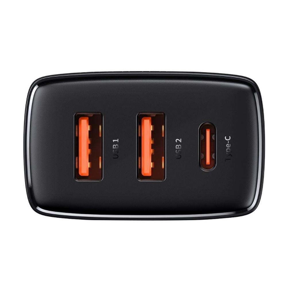 Зарядний пристрій BASEUS Compact Quick Charger 30 W QC PD 1Type-C 2USB Black - фото 10