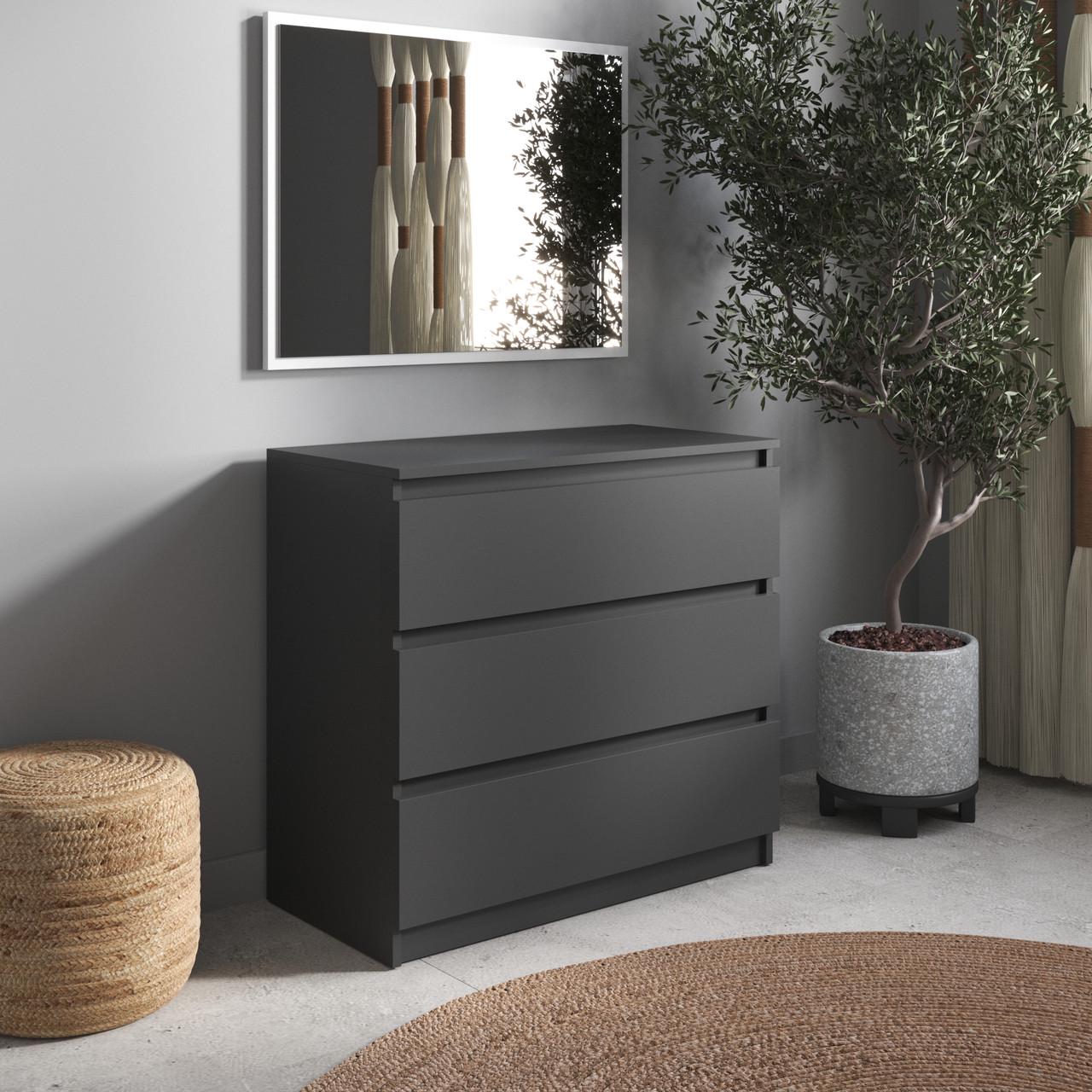 Комод з шухлядами Вайс R-3 80х40х75 см Антрацит (30302414) - фото 1 Комод з шухлядами Вайс R-3 80х40х75 см Антрацит (30302414) - фото 1