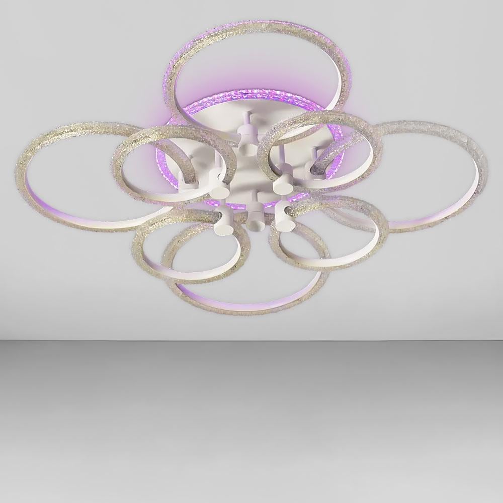 Люстра стельова світлодіодна SC-19383/4/4C WH PK/BU/PL 192W/20W 2,4G 750х160 мм Білий Люстра стельова світлодіодна SC-19383/4/4C WH PK/BU/PL 192W/20W 2,4G 750х160 мм Білий